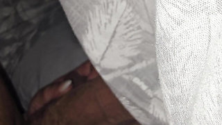 Step mom hand slip under blanket handjob step son dick