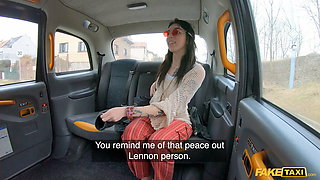 Fake Taxi Hippy chick gets a big dick deep inside her