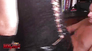 Mistress Strokes with Black Latex Gloves
