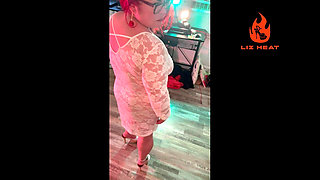 Mature Hotwife in Clog Heels and Lingerie Masturbating