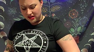 Hot brunette amateur MILF rides hubbys cock