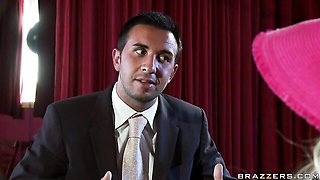 Gorgeous dick-riding session with a skinny busty Sarah Jessie