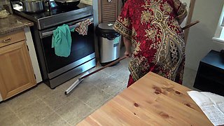 This Cleaning Lady Is Shocked!!! I Take Out My Big Cock for My Turkish Maid.