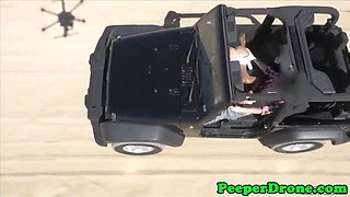 Jeep sex filmed by drone