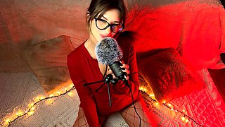 ASMR JOI  Your sexy lady in red Fast and Aggressive Mic Pumping Your Cock  Amy Haze