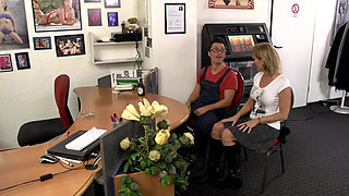 The Horny Blonde Fucked in the Toilet at the Job Interview