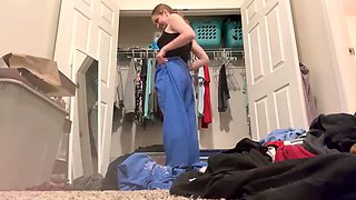 POV: youre watching me hang up my clothes but my pants keep falling down and exposing my bare butt