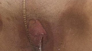 Fingering and Pissing in Pantyhose! Beautiful Brunette!