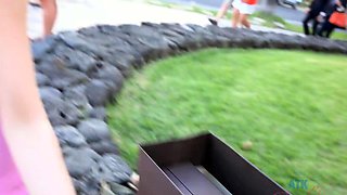 Amateur teen in hot outdoor fuck