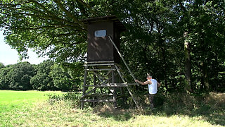 Blonde Tattoo Babe Outdoor DP Fuck Fest