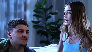 Bossy stepsister makes stepbro rail her