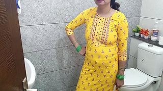 Indian hot step mother fucked step son dirty in washroom in hindi audio