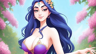 AI Images of Horny Anime Indian women & Elves having fun & common bath AI Generated Anime Style Sexy voluptuous Indian