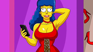 Wife Cheats on Her Husband with a Fitness Trainer. Cartoon. Simpsons Parody