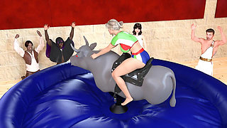 Laura Lustful Secrets: Sexy Girls Mechanic Bull Competition - Episode 107