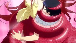 Busty hentai serpent lady has her way with a teen in his bedroom Monster Girls ep1