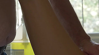 Neighbor's Whore Wife Gets Her Virgin Asshole Fingered During Erotic Massage