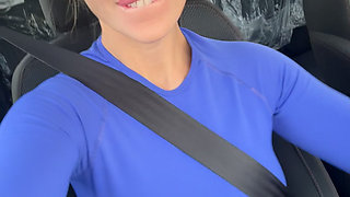 Stepmom driving to sport