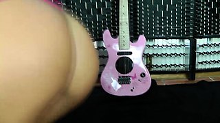 Blonde tight pussy babe solo toy fun in glamour masturbation