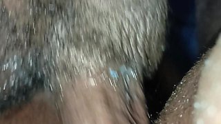 Big Boobs and Sweet Ebony Black Hairy Pussy Stepsister Share Bed with Stepbrother & Gets Hard Fucked at Night