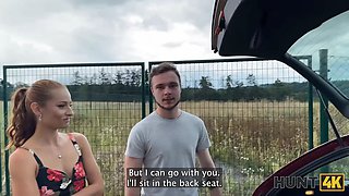 Hunt4k. red riding rubber hood is great in smoking Big Cocks and riding them