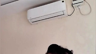 Biology teacher is coming in my home and we we'll injoy some moment in washroom