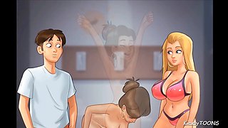 Naughty girlfriend lets her BFF enjoy some beach fun with her well-endowed boyfriend