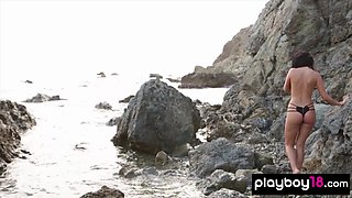 Skinny Canadian muse spreading her legs