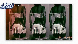 Smoking fetish with brunette in sexy lingerie