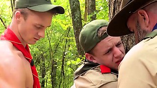 Uniformed twinks scout get assfucked