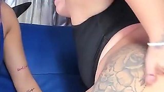 Intense Fuck Show with a Big Dildo Fucking Machine to 3 Lesbian Sluts