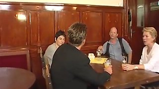 Horny Granny Spreads Legs In The Air As She Gets Fucked In The Office