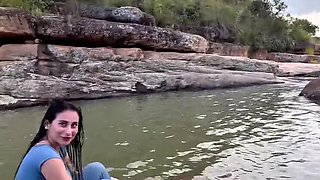 Jenifer Play Fucks Boyfriend's Best Friend in River - Big Tits Latina Amateur Outdoor Sex