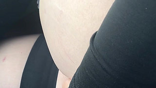 Slut in Car Butt Plug and Big Tits for French Bitch Lady Oups