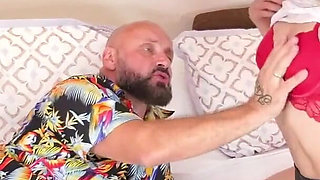 Hot mexican latina get's a cumshot in her face after having sex in red high heels