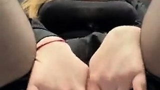 Blonde tight pussy babe solo toy fun in glamour masturbation