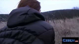 Czech schoolgirl leans over and take pecker in her Tight Pussy - czech xxx