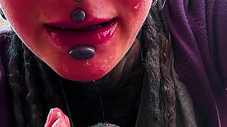 Public Blowjob and Big Load of Cum on Face