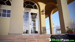 Dirty Slut Jade Amber Handles Her Stepdad's Balls