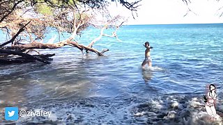 Ziva Fey - Getting Wet Fully Clothed in the Ocean