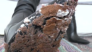 Smoking Mistress and Delicious Dessert From Boot Soles, POV Clip, Lady Victoria Valente