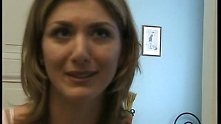 Big-breasted, Slender Stepmom Does It Herself in Front of the Cameraman