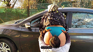 Hijab MILF Outdoor Car Romance - Ass Kissing, Face Sitting and Big Ass Love Making