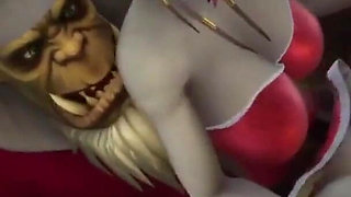 Sexy Demon Girl Rides Orc Santa's Dick : Warcraft Parody