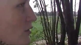Quick outdoor sex with BBW