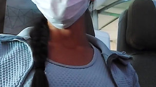 Risky adventure in plane - masturbation flight time