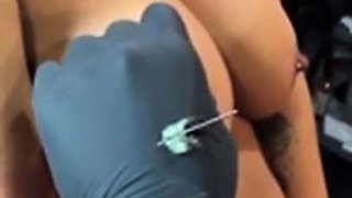 Wife gets a nipple piercing