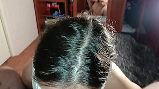 Alyona polishes the head of the penis with her lips until she shines, and gets cum in her mouth