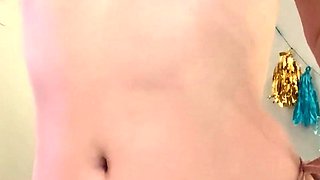 Glamour babe with big boobs masturbates in lingerie