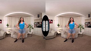Honour May Denim Shorts With Tan Glossy Legwear & Cowgirl Boots Joi Treat - 8k Vr